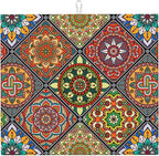 Mandala Colorful Kitchen Drying Mat Retro Microfiber Dish Drainer Mat by Unknown