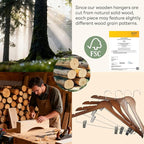 HOUSE DAY Wooden Hangers with Clips 12 Pack, Heavy Duty Walnut Wood Pants Hanger - Image 7