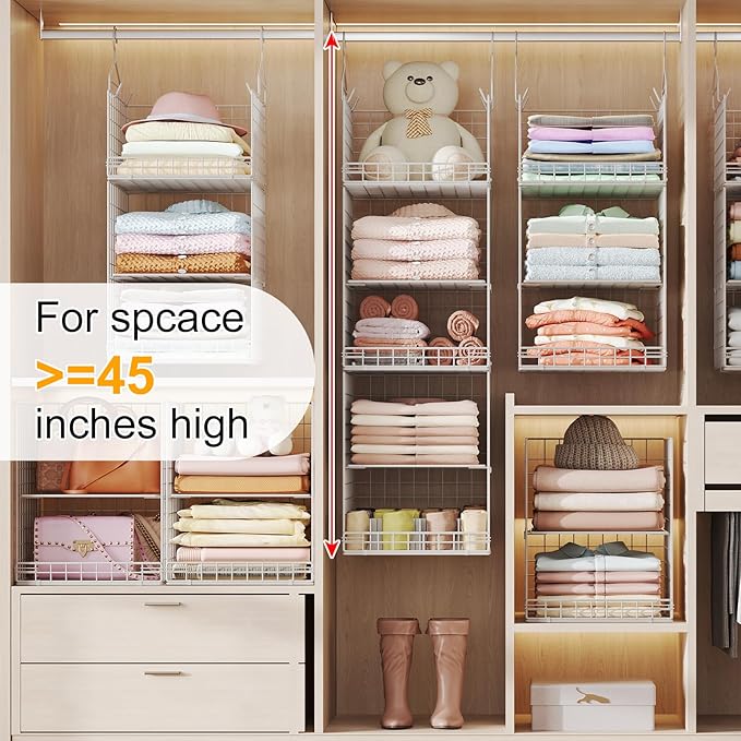 5 Tier Hanging Closet Organizer Separable Hanging Closet Shelves - Image 9