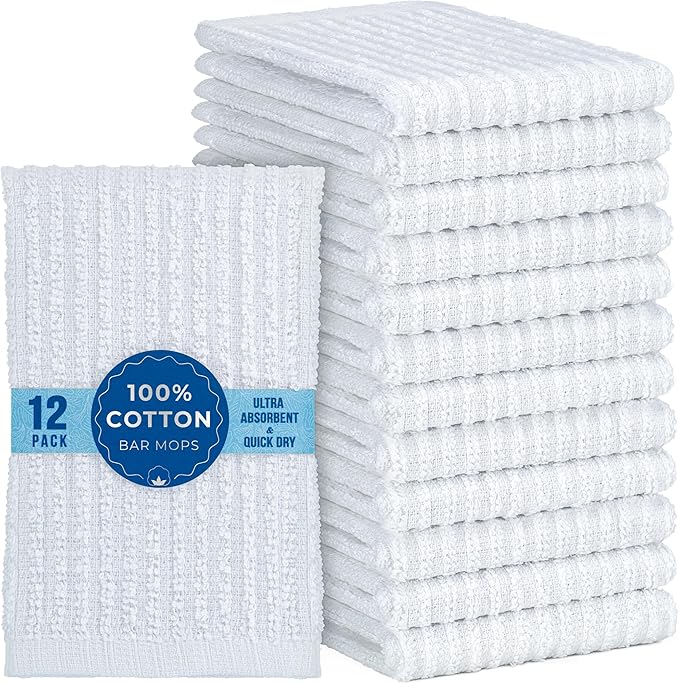DecorRack 12 Pack 100% Cotton Kitchen Towels - Image 2