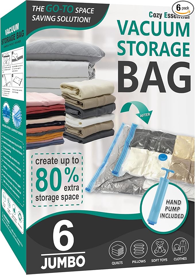 Cozy Essential Vacuum Storage Bags, Compression Space Saver Bags by CozyEssential