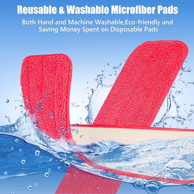 HOMTOYOU Reusable Mop Pads for Swiffer PowerMop: 6 Pack Microfiber Pad Refills - Image 5