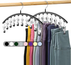 Legging Organizer for Closet, Metal Yoga Pants Hangers 2 Pack w/10 Clips Holds by Volnamal