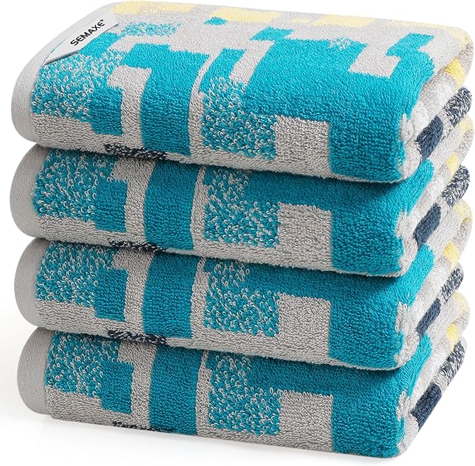 SEMAXE Hand Towels for Bathroom, 100% Cotton Towels by SEMAXE