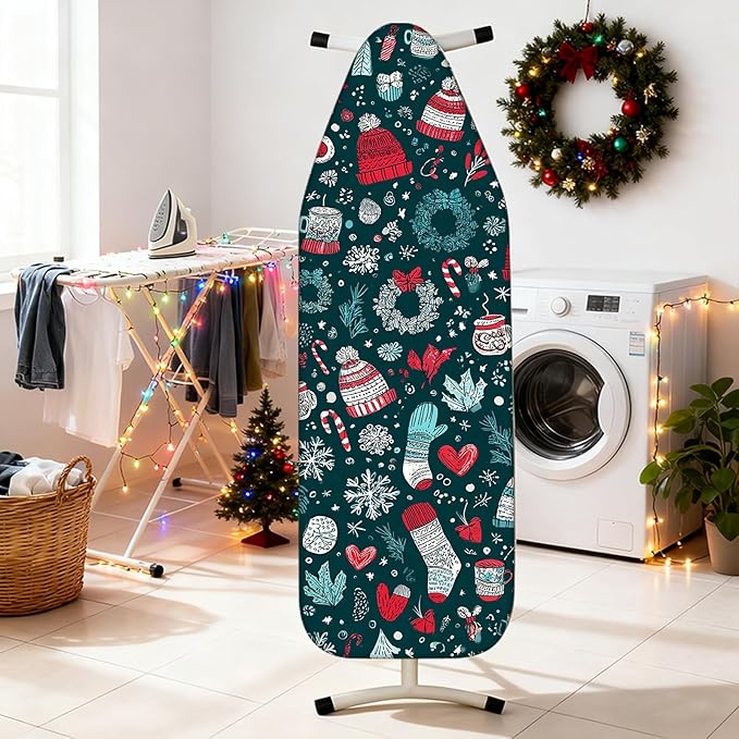 Nuxovilar Ironing Board Cover Winter Hats and Mittens Pattern Polyester 15x54 - Image 2