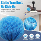 COCONUT Cobweb Duster with Pole, 4-feet Ceiling Fan Duster Medium Stiff Bristles - Image 2