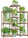 Bamworld Plant Stand Indoor Plants Shelf Outdoor Wood Plant Rack for 4 Tiers Large Flower Stand for Multiple Plants Ladder Plant Holder for Living Room Boho Home and Gardening by Bamworld