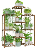 Bamworld Plant Stand Indoor Plants Shelf Outdoor Wood Plant Rack for 4 Tiers Large Flower Stand for Multiple Plants Ladder Plant Holder for Living Room Boho Home and Gardening by Bamworld