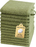 SEMAXE 100% Cotton Washcloths 12-Pack, 13 × 13 Inch Soft Luxury Face Towels – by SEMAXE