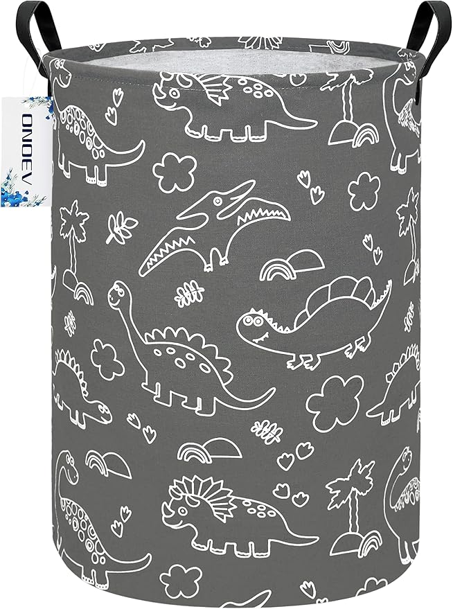 Round Dinosaur Waterproof Laundry Hampers Gift Basket Children's Toy Organizer by ONOEV
