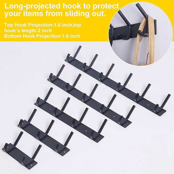 WEBI Coat Rack Wall Mounted, 2 Coat Hooks - Image 7