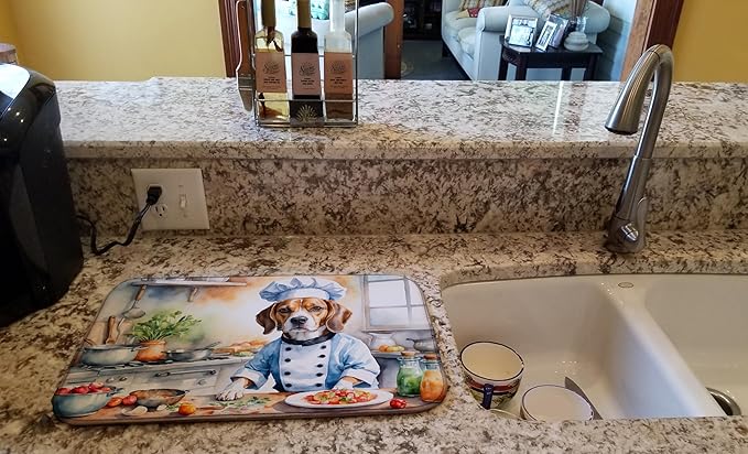 Caroline's Treasures DAC6197DDM Beagle The Chef Dish Drying Mat Absorbent Dish - Image 2