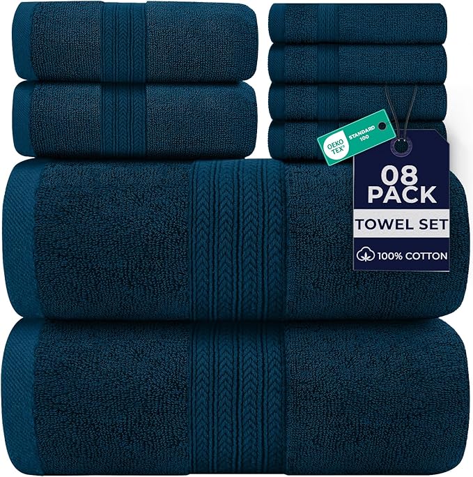DAN RIVER 8 PC Luxury Bath Towels by DanRiver