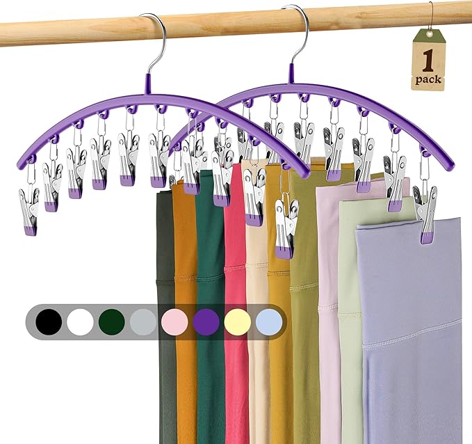 Legging Organizer for Closet, Metal Yoga Pants Hanger w/Rubber Coated 1 Pack by Volnamal