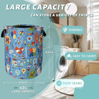 Autism Awareness Doodles Laundry Basket Foldable - Image 2