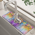 Abstract Watercolor Flowers Dish Drying Mat by Unknown
