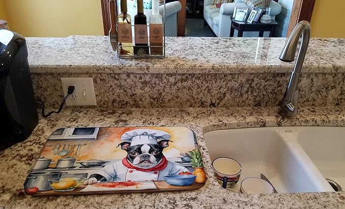 Caroline's Treasures DAC6215DDM Boston Terrier The Chef Dish Drying Mat - Image 2