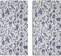 Spring Floral Hand Towels for Bathroom Set of 2 Blue White Flower Leaves by Aytipun