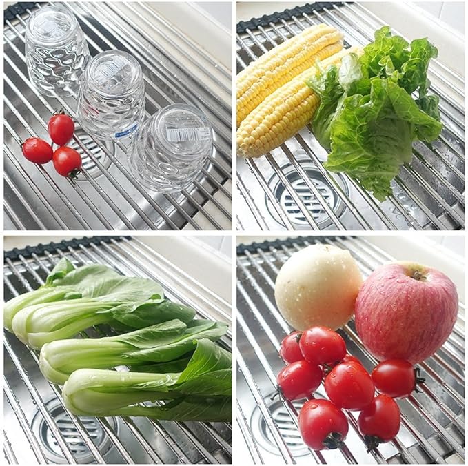 Ahyuan Roll up Dish Drying Rack Over The Sink Kitchen Roll up Sink Drying Rack - Image 7