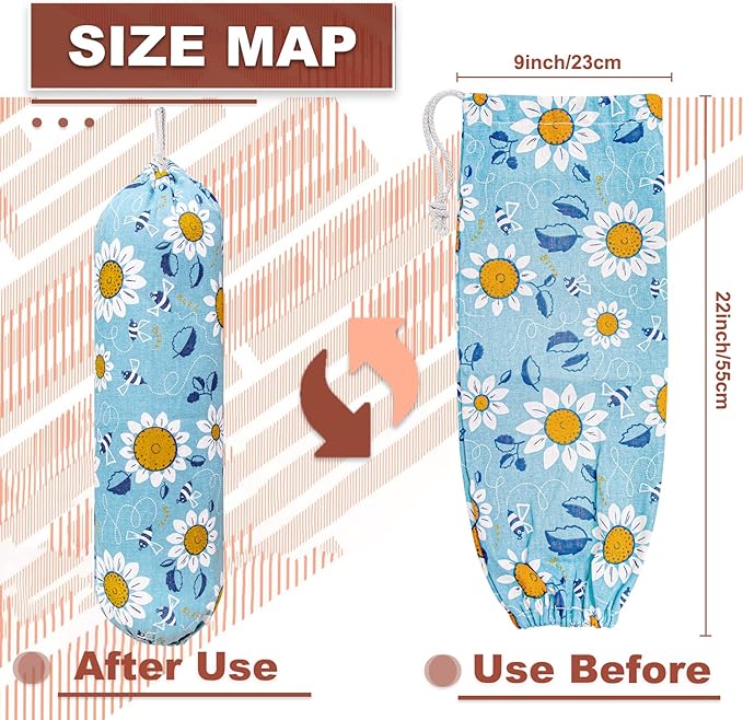 Plastic Bag Holder, Wall Mount Plastic Bag Organizer, Washable Large Grocery - Image 2