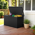 Devoko 90 Gallon Double-Wall Deck Box, Side Handles, HDPE Outdoor Large Storage Box Waterproof and Lockable for Patio Furniture, Garden, Pool (Black, 90 Gallon) - Image 5