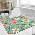 Dish Drying Mat Spring Flower Kitchen Mat 16"x24" Bsorbent Coffee Maker Mat by Unknown