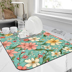 Dish Drying Mat Spring Flower Kitchen Mat 16"x24" Bsorbent Coffee Maker Mat by Unknown
