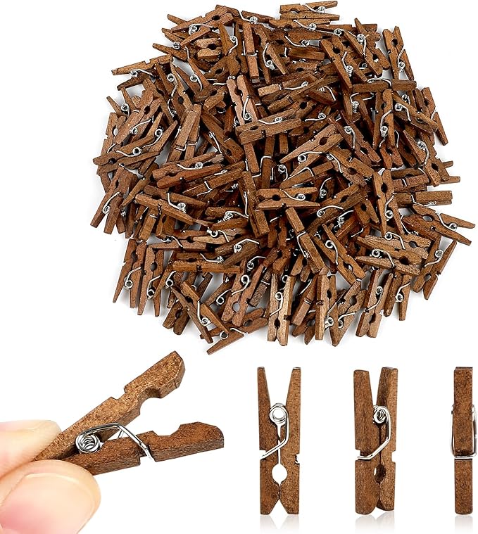 CCINEE 150 PCS Mini Natural Wooden Clothespins, 1 Inch Multi-Function by CCINEE
