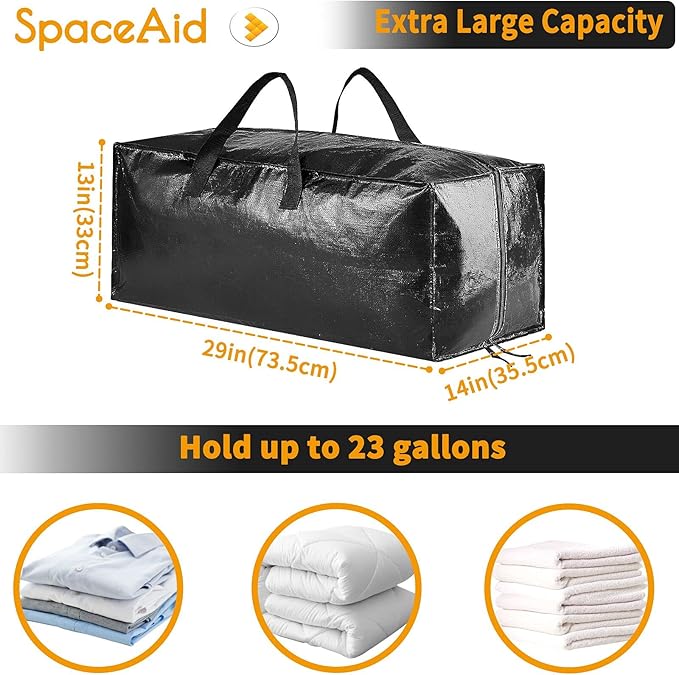 SpaceAid Heavy Duty Moving Bags 8 Pack, Large Storage Totes Bins - Image 4