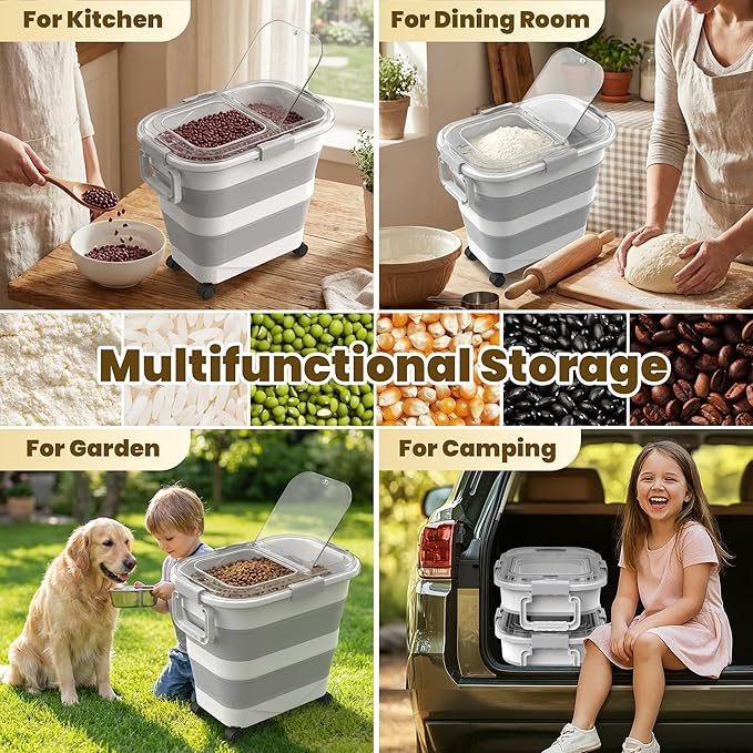 25-35Lbs Rice Container, Collapsible Food Storage Containers - Image 7