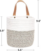 2pack Small Hanging Basket-Cotton Rope Wall Basket - Image 2