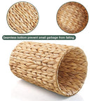 2 Gallon Wicker Trash Can, Woven Water Hyacinth Wicker Waste Basket - Image 3