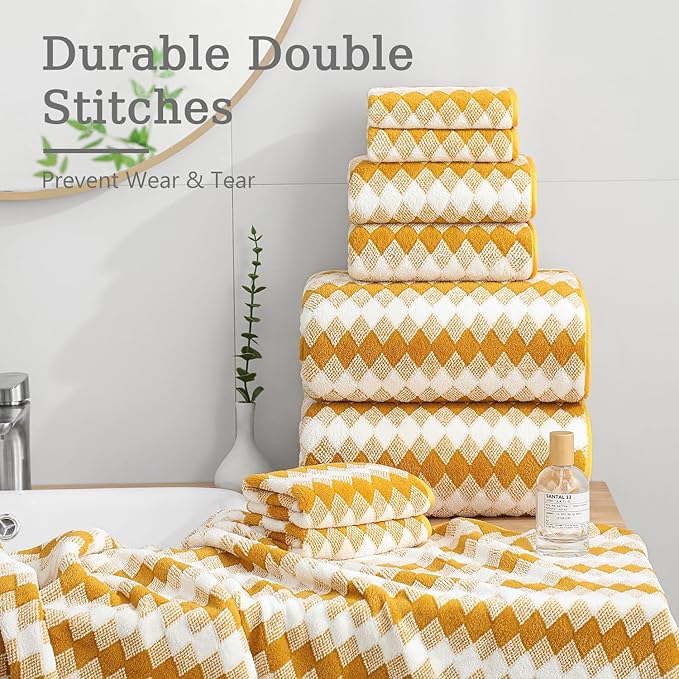8 Piece Bathroom Towel Set |2 Oversized Bath Towels, 2 Hand Towels, 4 - Image 6