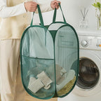 Pop Up Laundry Basket, Collapsible Mesh Laundry Hamper, Vertical Popup Hamper - Image 3