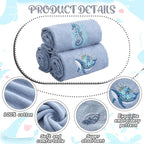 3 Pack Ocean Hand Towels for Bathroom 100% Cotton Embroidered Seahorse - Image 4