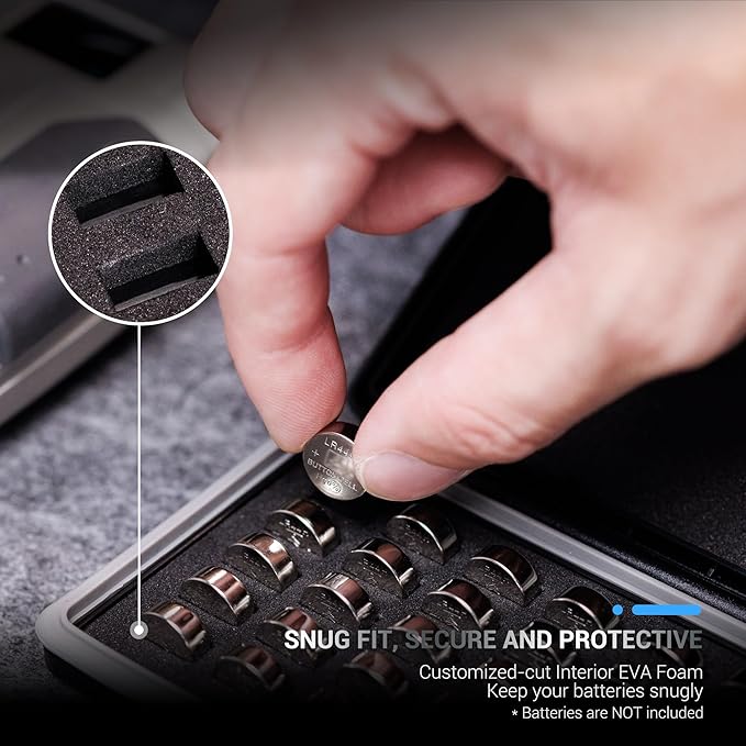 LR44 Size 675 Battery Case Holder, Water-Resistant Compact Button Coin Cell - Image 3