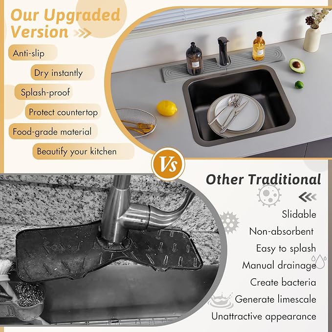 Stone Faucet Mat For Kitchen Sink, Super Absorbent, Sink Stone Quick Dry Around - Image 7