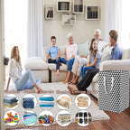 75L Waterproof Laundry Hamper Collapsible Laundry Basket Cotton Handle Laundry - Image 5