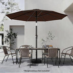 AreShark 9 FT Patio Umbrella for Outdoor, Outdoor Table Umbrella with Push Button Tilt and Crank, Outdoor Patio Umbrellas with 8 Sturdy Ribs for Market, Garden, Pool (Brown) - Image 6