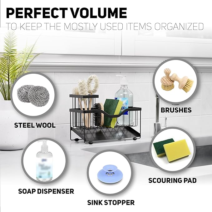 Small Kitchen Sink Caddy Organizer and sponge holder - Image 5