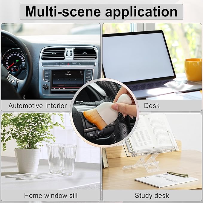 GaRhomxy Car Detailing Brushes, Car Interior Dust Sweeping Soft Brush, Soft - Image 6