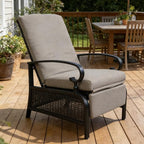 Kozyard Adjustable Outdoor Reclining Lounge Chair, Cushioned Patio Chaise Lounge with Extendable Metal Frame for Sunbathing, Reading & Relaxing – Comfortable Outdoor Recliner(Beige) by Kozyard