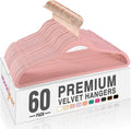 HOUSE DAY Pink Velvet Hangers 60 Pack, Premium Non-Slip Felt Clothes, Sturdy by HOUSEDAY