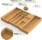 Bamboo Kitchen Drawer Organizer, Expandable Silverware Organizer - Image 8