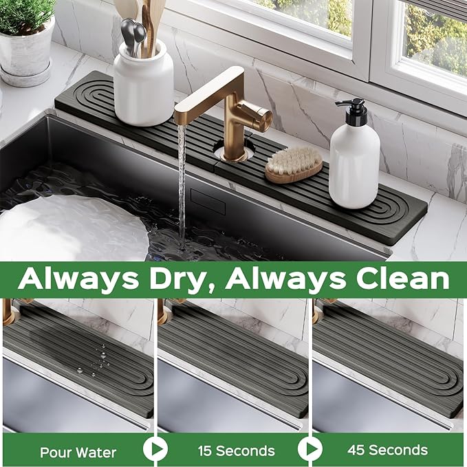 23.6 Inch Stone Faucet Mat for Kitchen Sink Splash Guard - Image 2