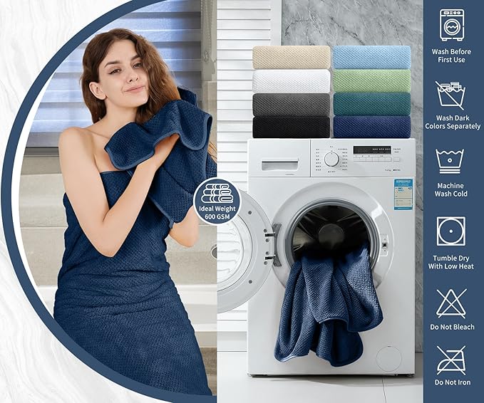 Hand Towels Set 2 Pack-16“x31”, Ultra Soft Microfibers Bathroom Towel Set - Image 5