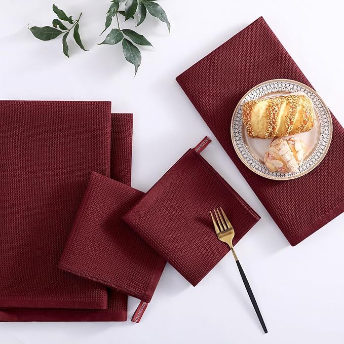 Homaxy 100% Cotton Kitchen Towels and Dishcloths Set - Image 6