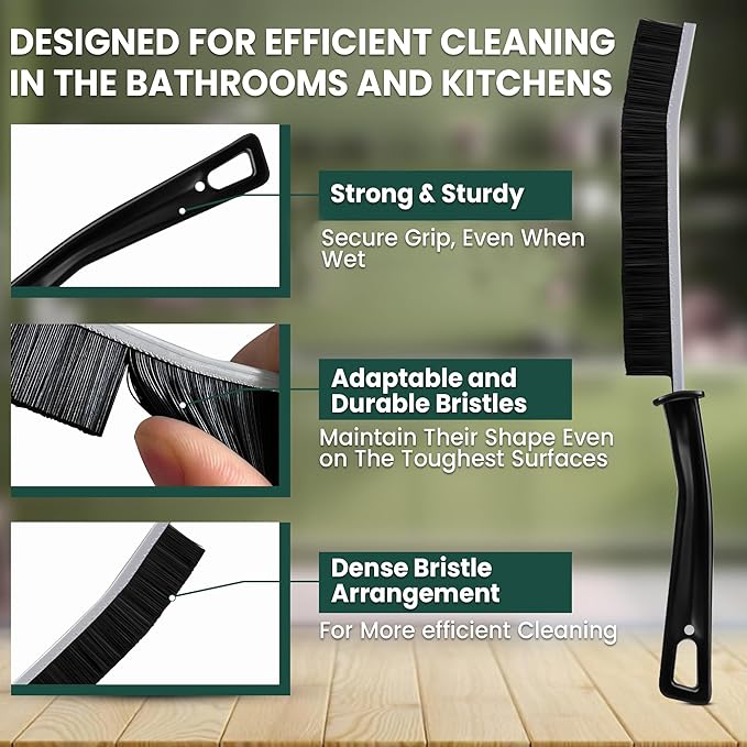8 Pcs Crevice Cleaning Brush Set – Hard Bristle Cleaning Tools - Image 4