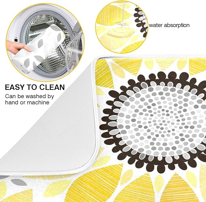 Super Absorbent Dish Drying Mat, Microfiber Fast-Drying Dish Mat, Kitchen Dish - Image 2