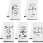 R HORSE 5Pcs Religious Christian Kitchen Dish Towel, Bible Verse Absorbent by RHORSE